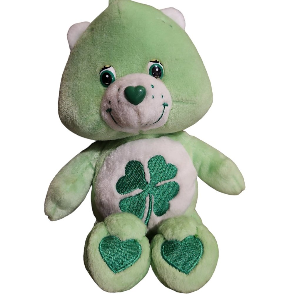 2002 Good Luck Bear Care Bear  7.5" Plush Stuffed Animal by Play Along